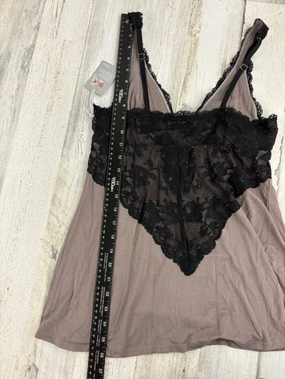 Soma Cool Nights Lace Bust Cami Pajama Top Sleepwear Mochaccino S NWT